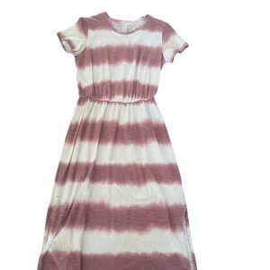 Old Navy Pink and Cream Maxi Dress